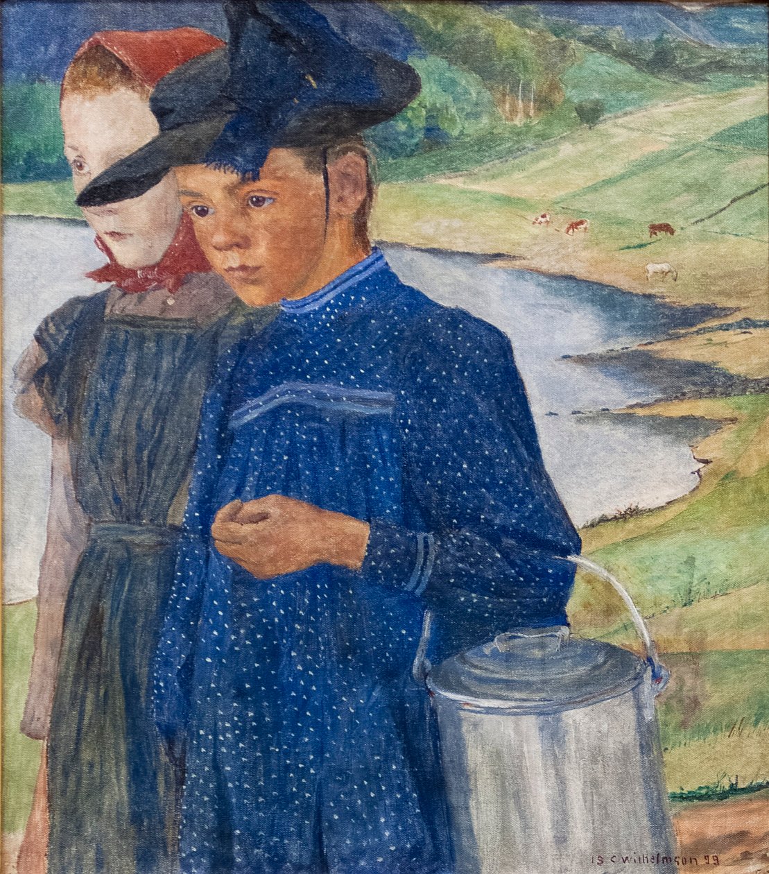 Duas raparigas na estrada de Carl Wilhelm Wilhelmson