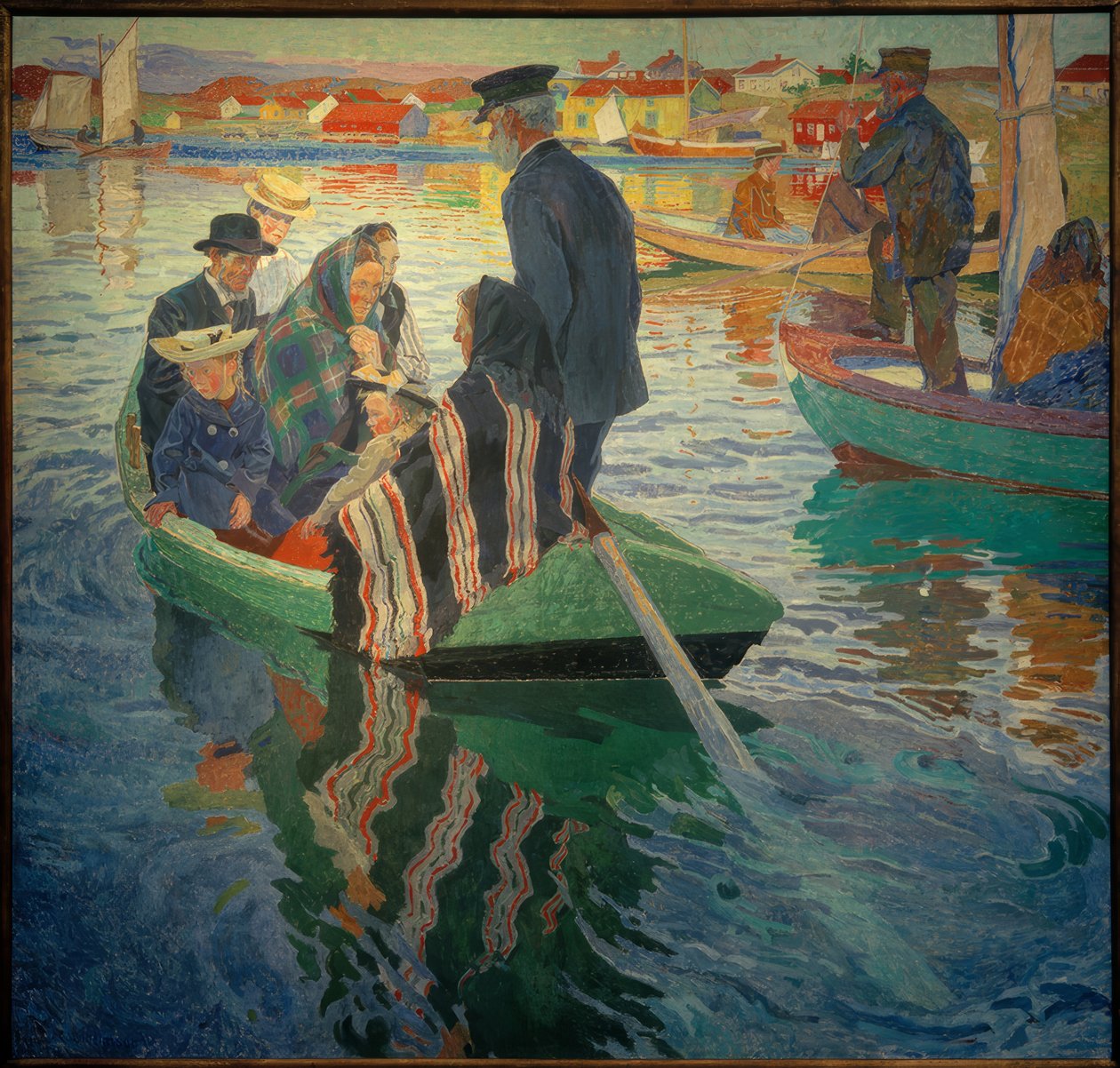 Frequentadores de igreja em um barco de Carl Wilhelm Wilhelmson