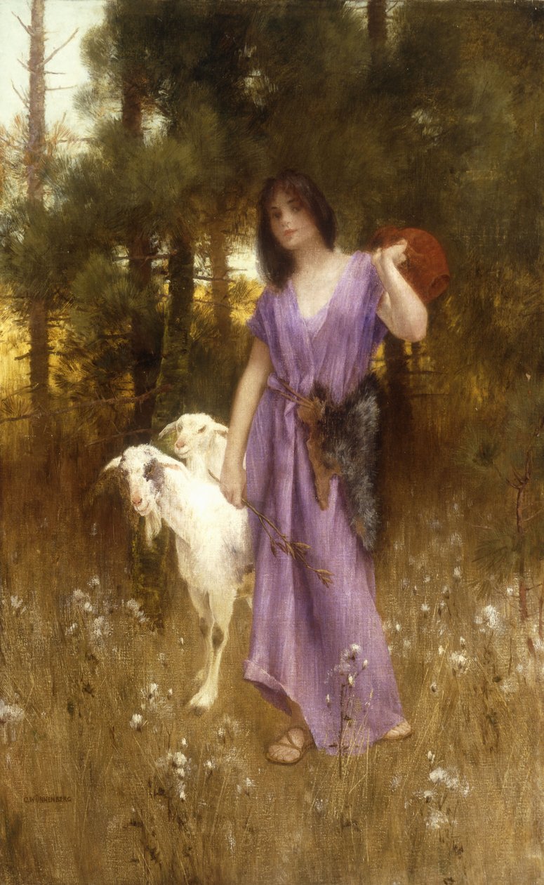 A Pastora (óleo sobre tela) de Carl Wunnerberg