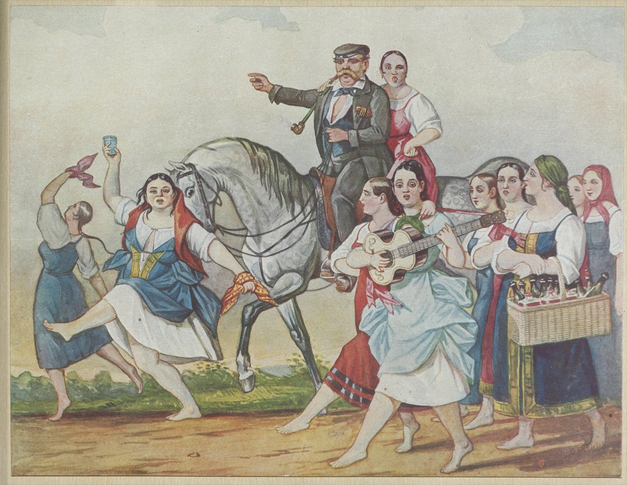 Proprietário e seu harém, 1830-1840. de Carl von Hampeln