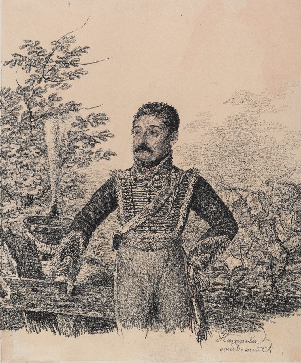Retrato de Akim Vasilyevich Duvanov, início dos anos 1820. de Carl von Hampeln
