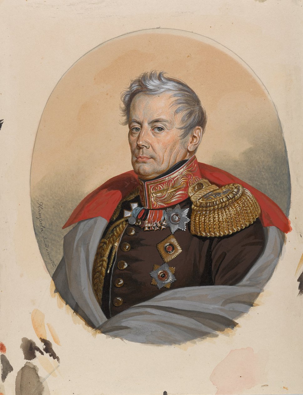 Retrato do conde Pyotr Petrovich Konovnitsyn 1764-1822, início da década de 1820. de Carl von Hampeln