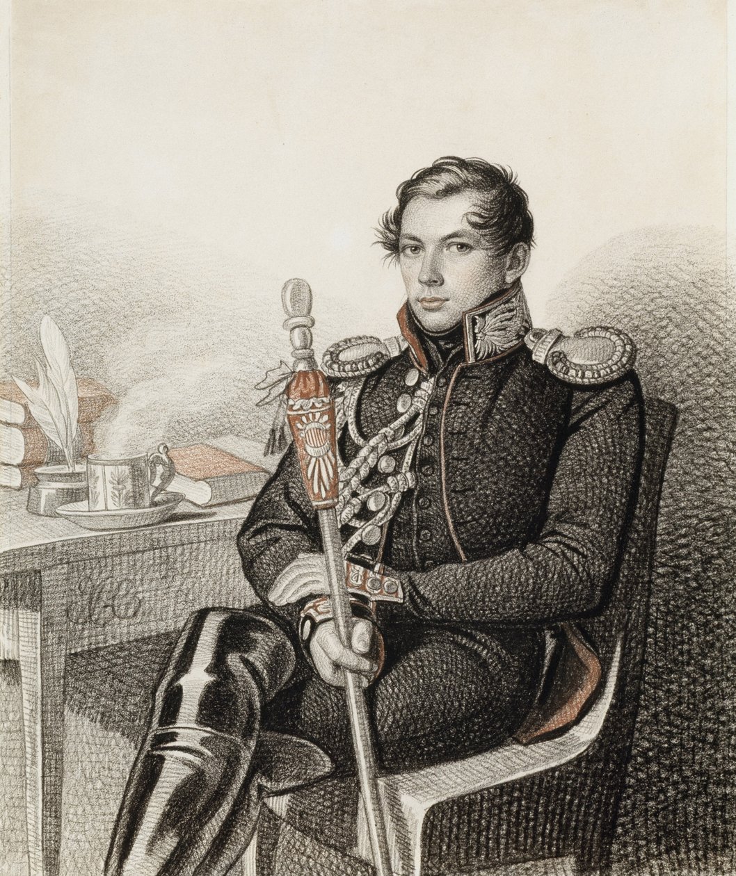 Retrato do conde Pyotr Petrovich Konovnitsyn 1803-1830, 1822-1823. de Carl von Hampeln
