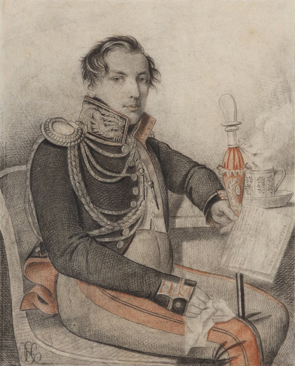 Retrato do conde Pyotr Petrovich Konovnitsyn 1803-1830, início da década de 1820. de Carl von Hampeln