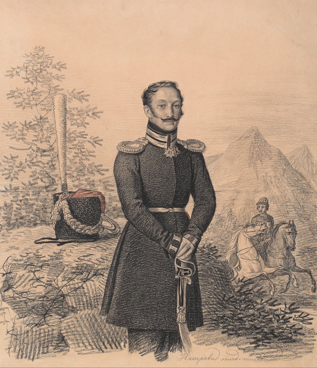 Retrato de Fyodor Alexandrovich Bekovich-Cherkassky 1791-1833, 1822. de Carl von Hampeln