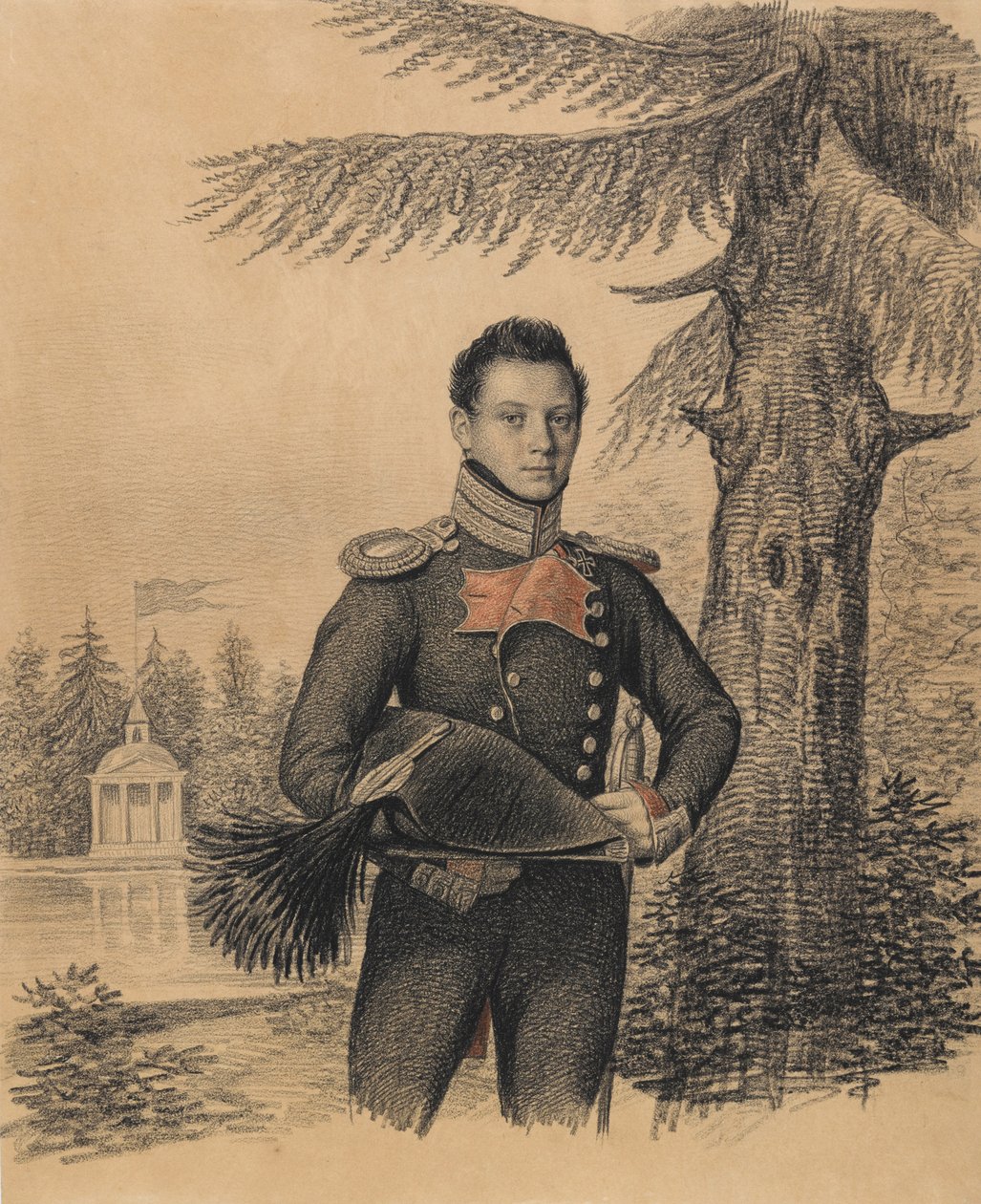Retrato de Fyodor Ivanovich Dolgopolov 1792-1856, década de 1820. de Carl von Hampeln