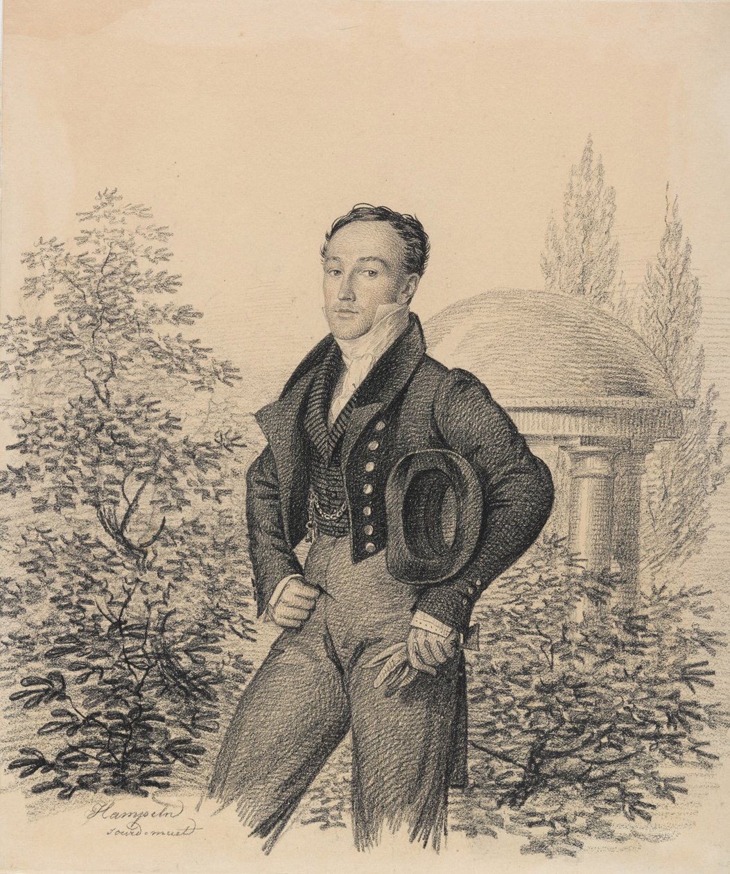 Retrato de Nikolay Alexandrovich Kokoshkin 1792-1873, início dos anos 1820. de Carl von Hampeln