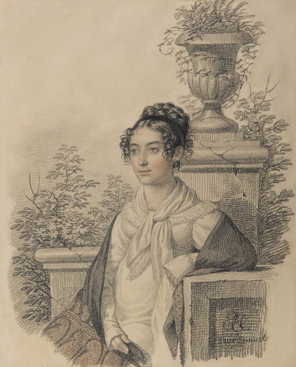 Retrato de Olga Nikolaevna Kokoshkina, née Rezanova 1802-1828, entre 1824 e 1828. de Carl von Hampeln