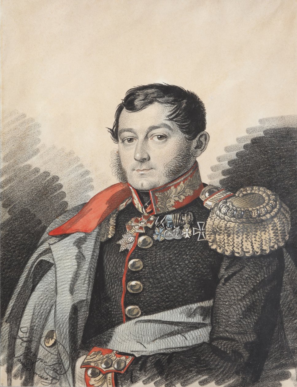 Retrato de Pyotr Nikolaevich Yermolov 1787-1844, 1820s. de Carl von Hampeln