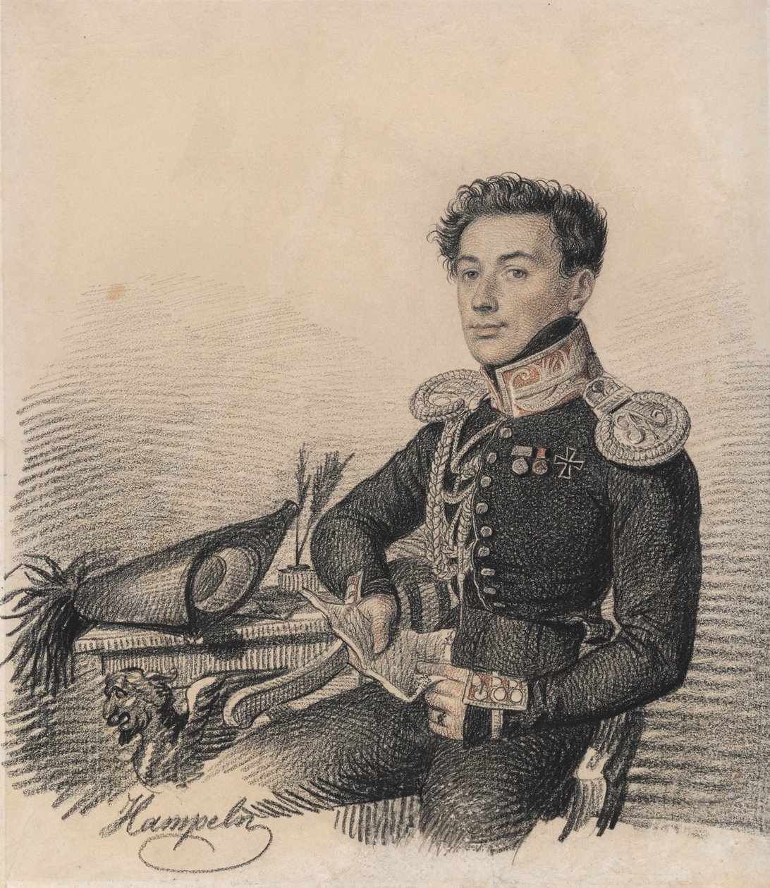 Retrato de Sergei Alexandrovich Kokoshkin 1795-1861, 1820. de Carl von Hampeln