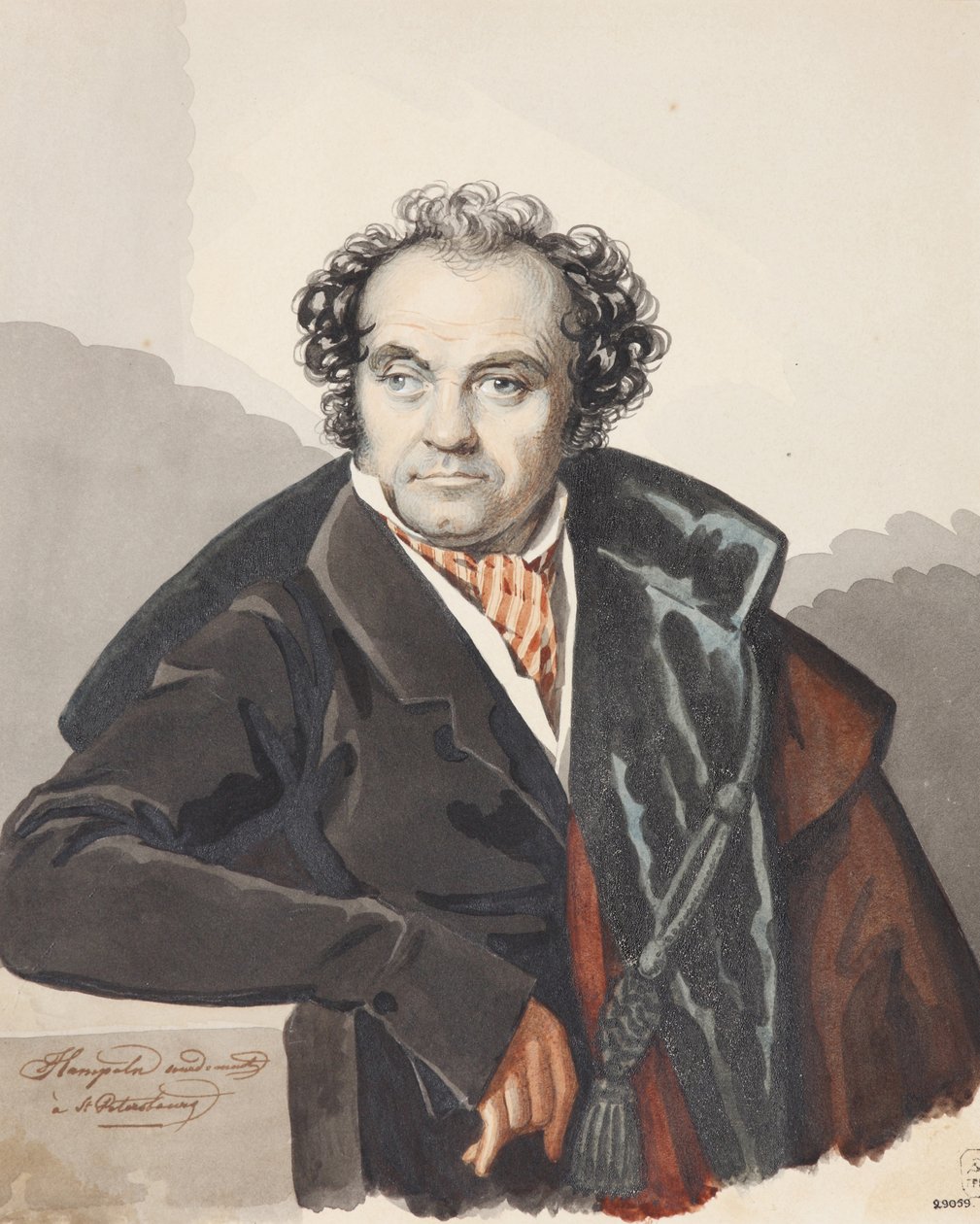 Retrato de Sergey Dmitryevich Lvov 1781-1857, década de 1820. de Carl von Hampeln