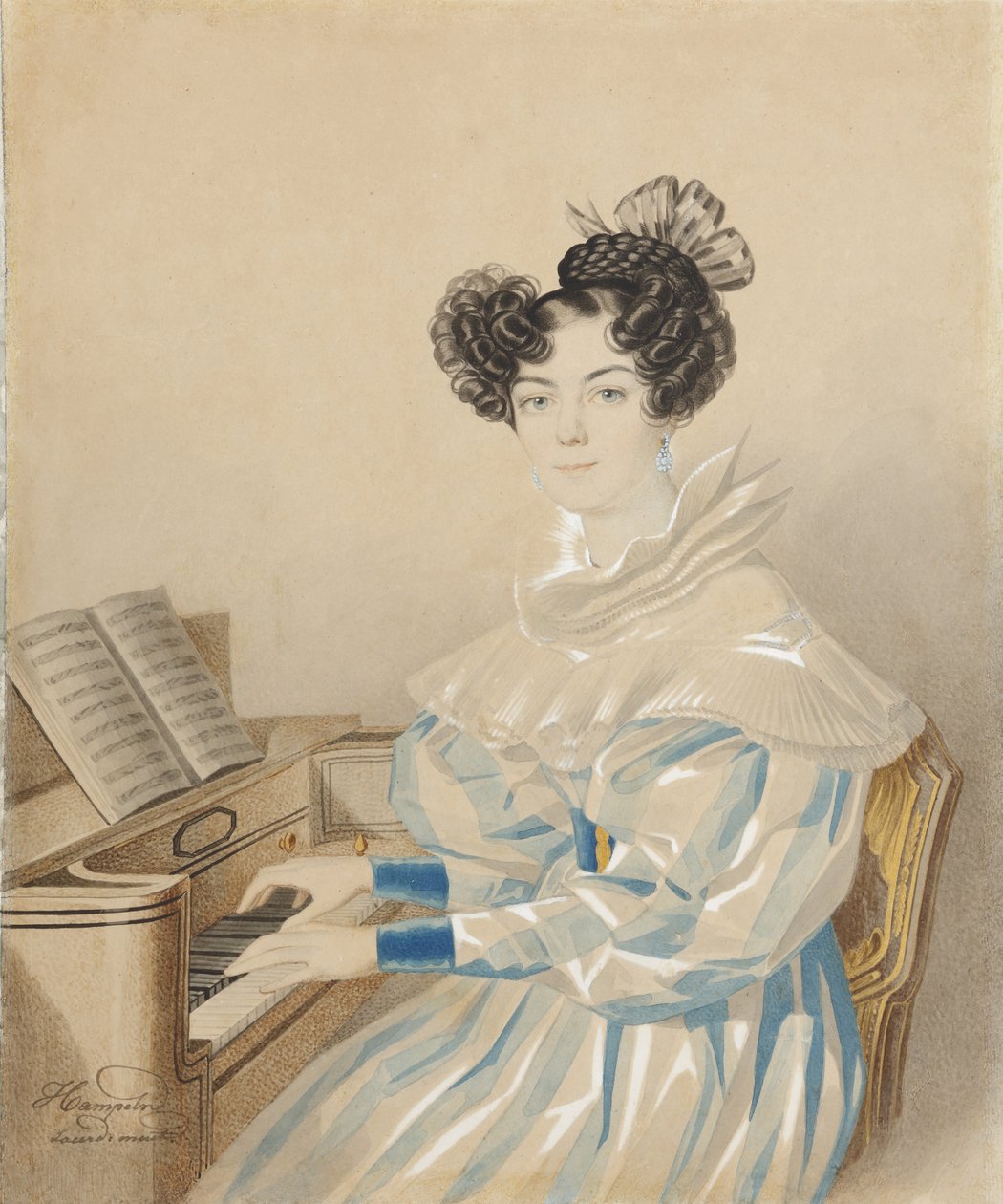 Retrato de Tatiana Petrovna Lvova 1789-1848, née Poltoratskaya, década de 1820. de Carl von Hampeln