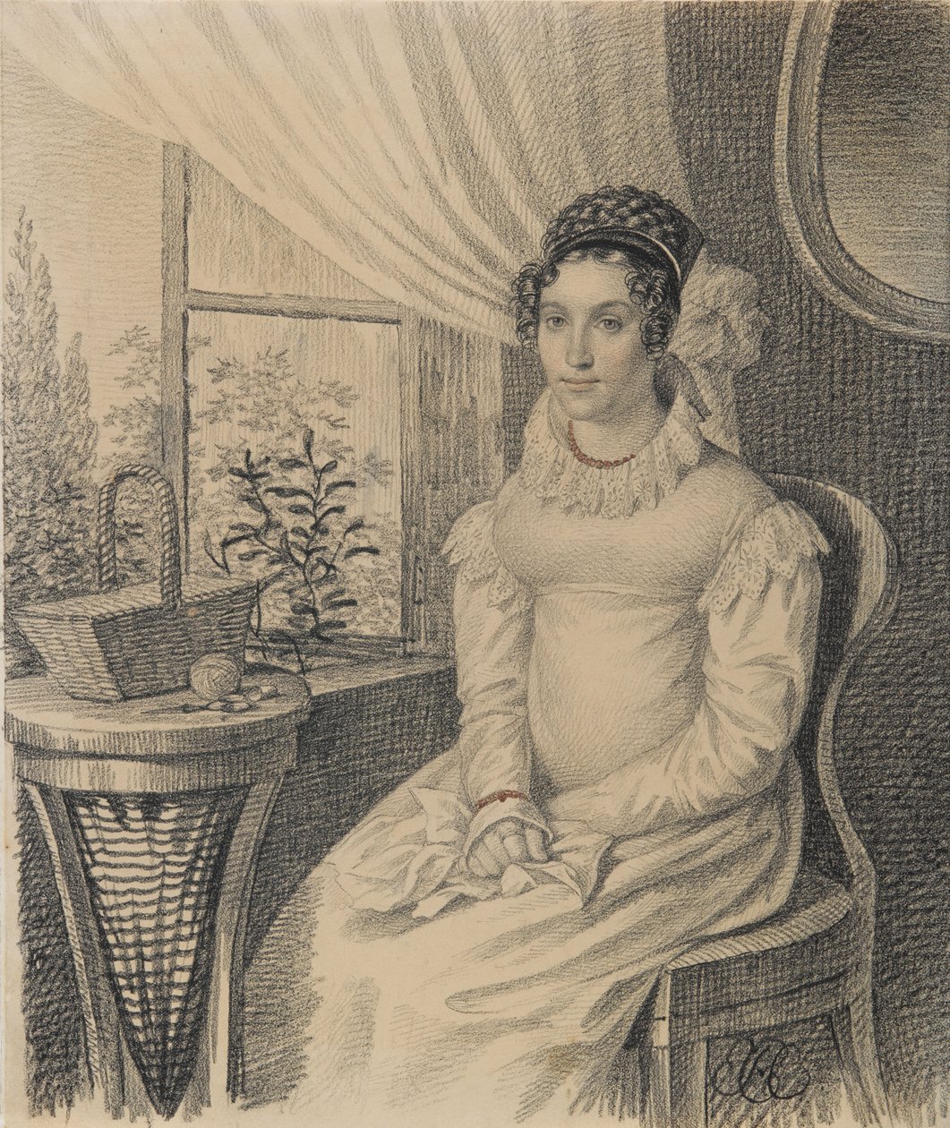 Retrato de Varvara Alexandrovna Korsakova, início dos anos 1820. de Carl von Hampeln