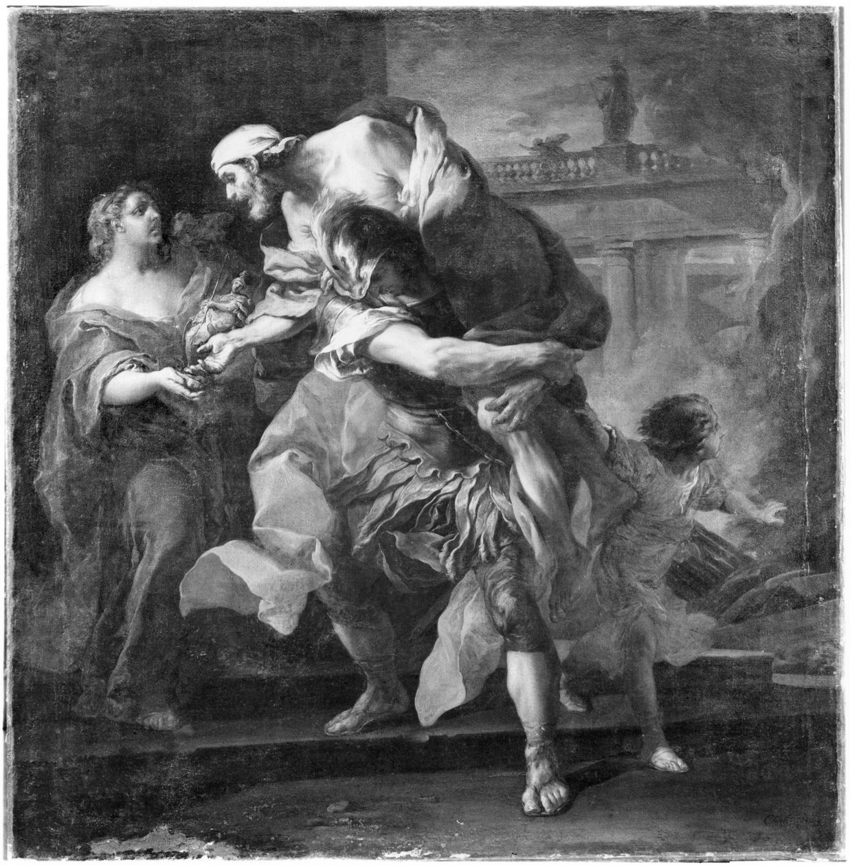 Enéias carregando âncoras, 1729 de Carle van Loo