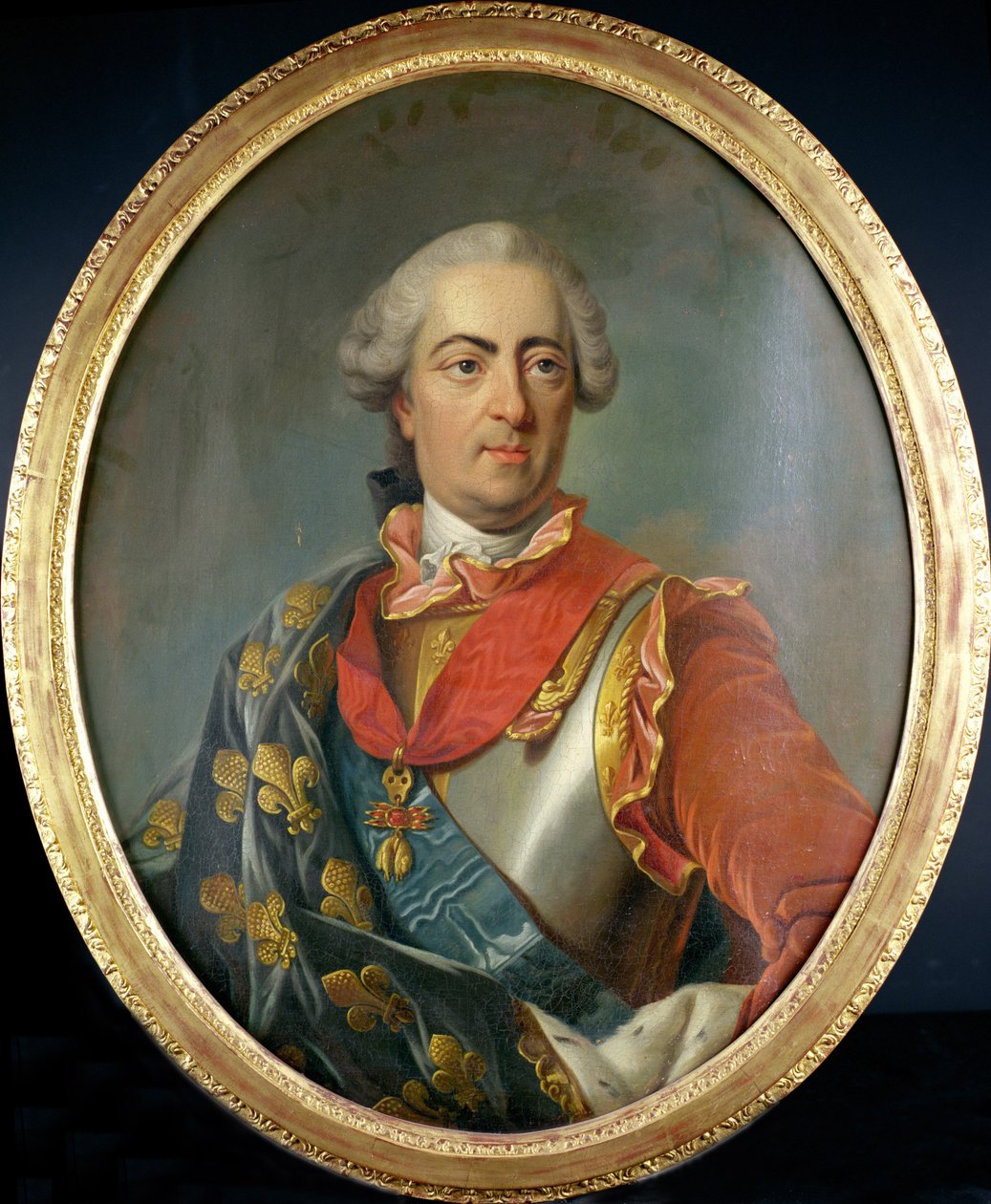 Retrato, de, rei, louis, XV, (1710-74), de, frança, desgastar, a, ordem, de, a, dourado, fleece de Carle van Loo