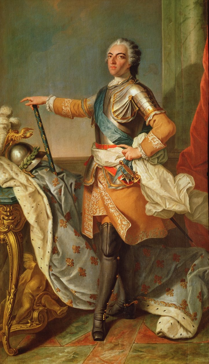 Retrato de Luís XV (1710-1774), rei da França e Navarra (1715-1774) de Carle van Loo