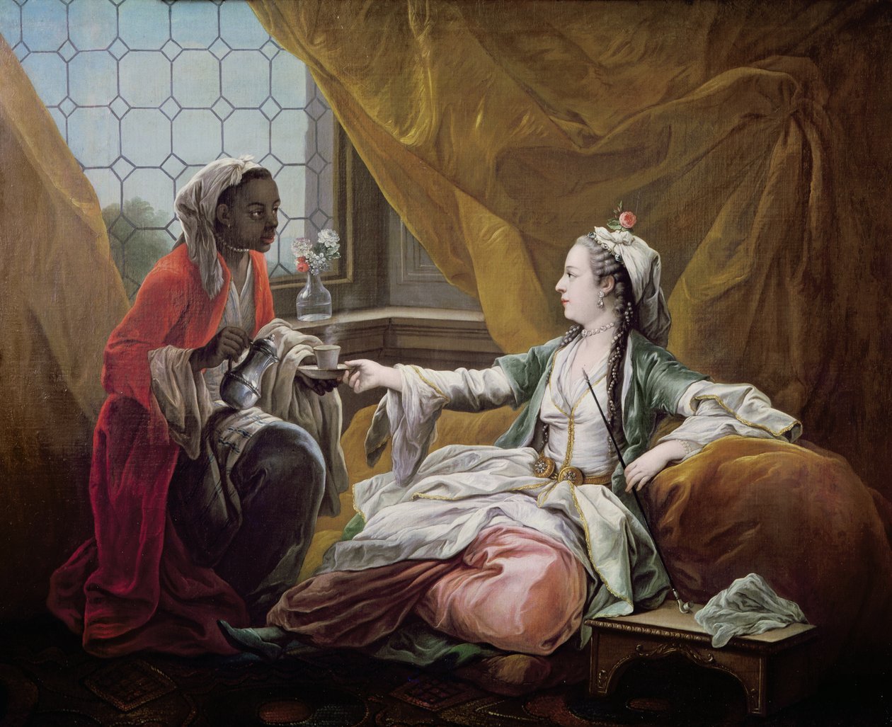 Sultana sendo oferecido café por um servo de Carle van Loo