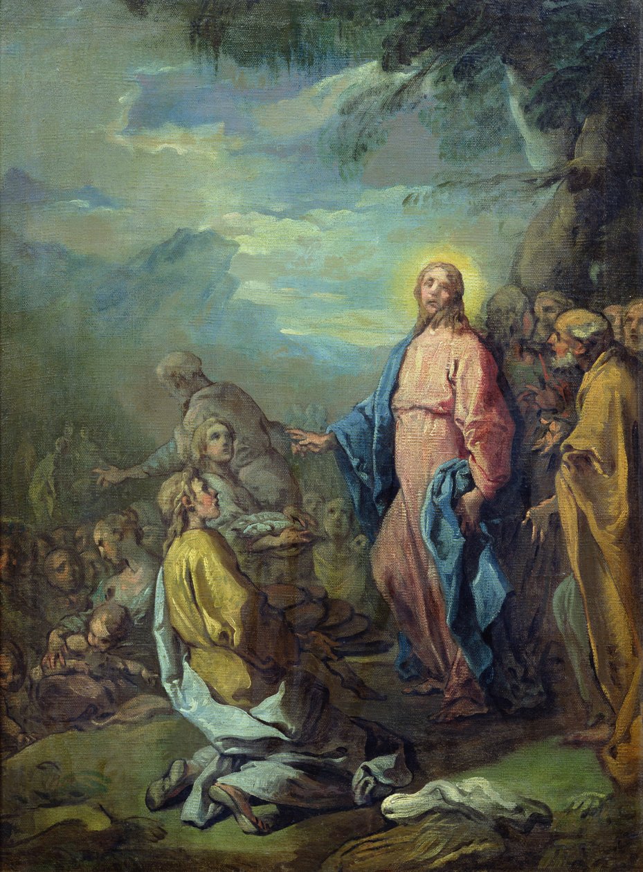 A alimentação dos cinco mil, antes de 1733 de Carle van Loo