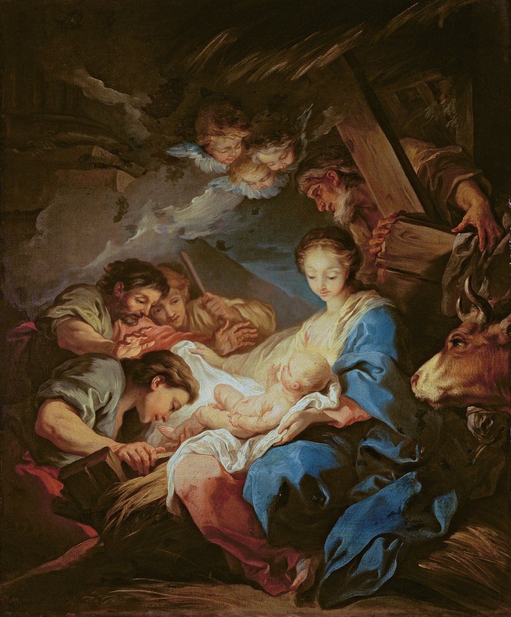 A adoração dos pastores de Carle van Loo