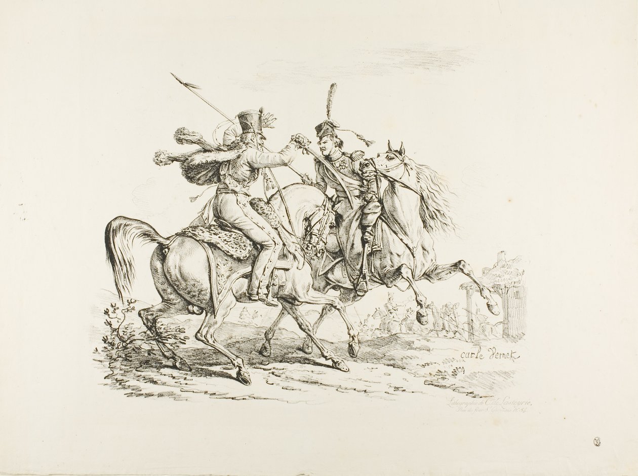 Hussard matando um cossaco com um sabre de Carle Vernet