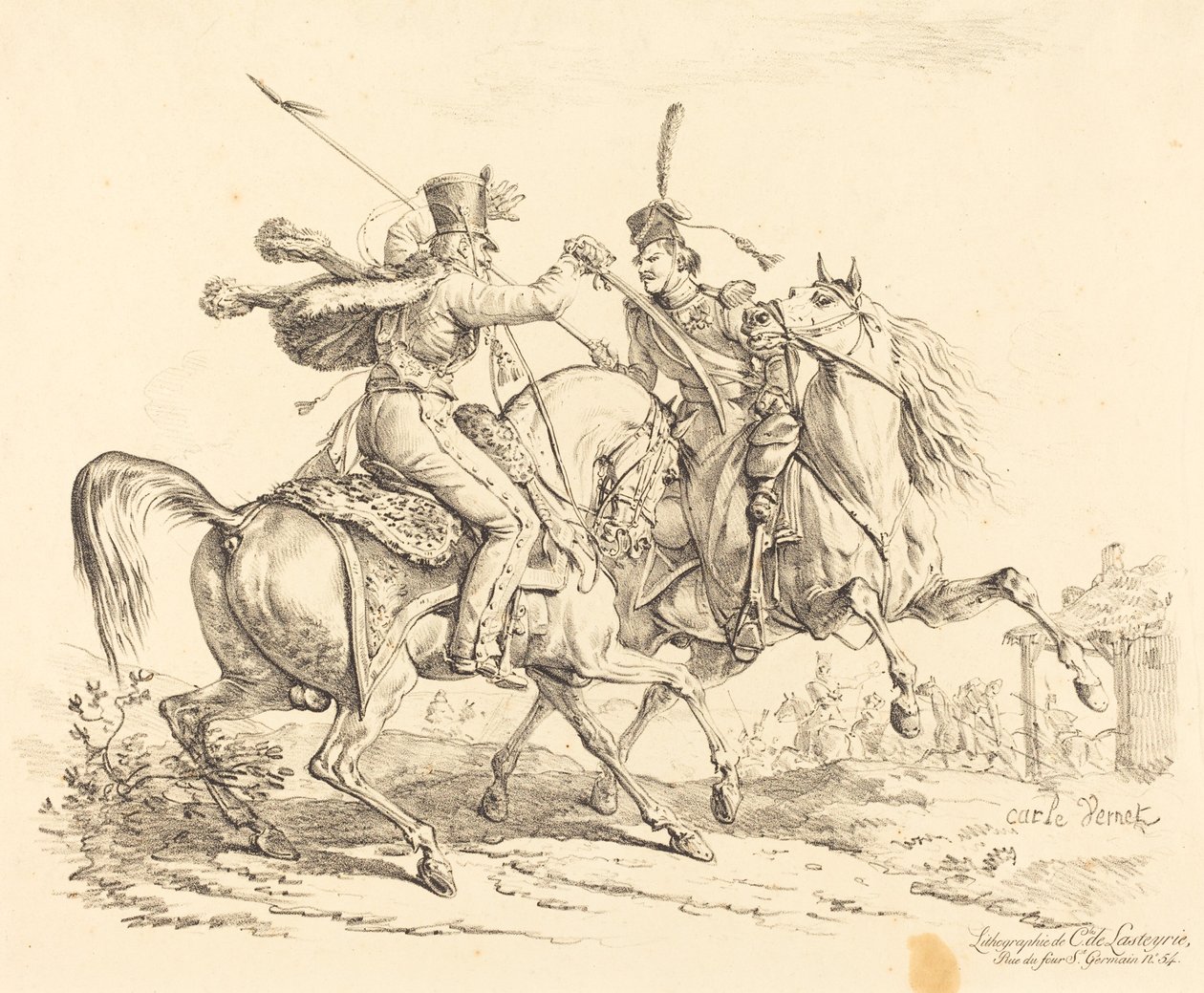 Hussard golpeando um cosaco de Carle Vernet