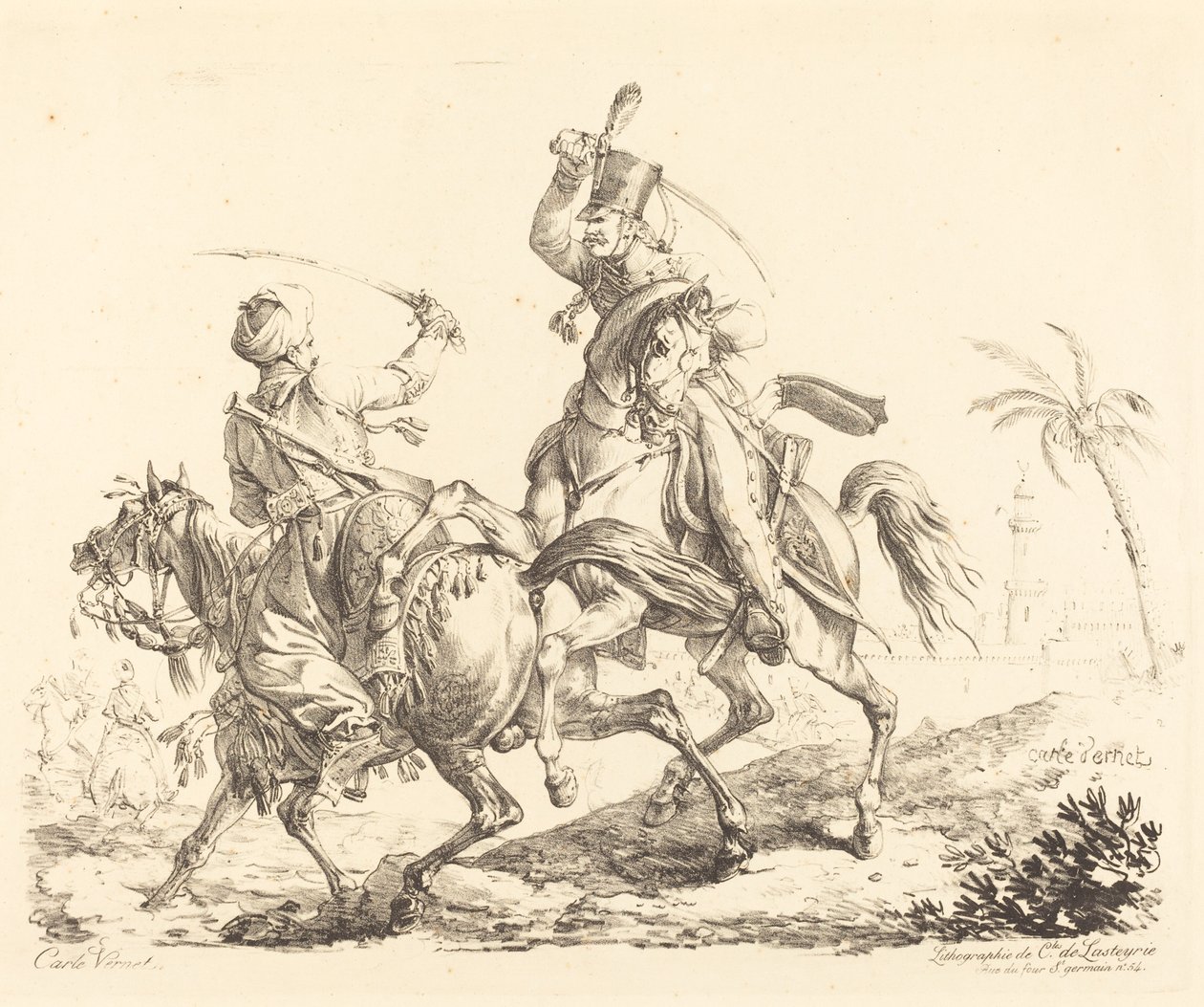 Hussard atacando um mameluco de Carle Vernet