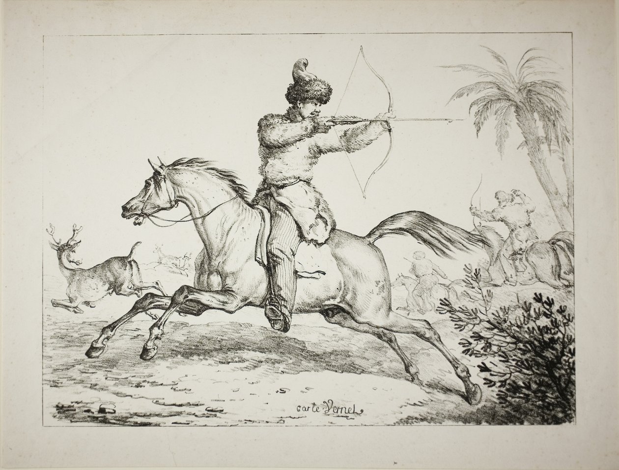 Arqueiros Kalmouk Caçando Cervos de Carle Vernet