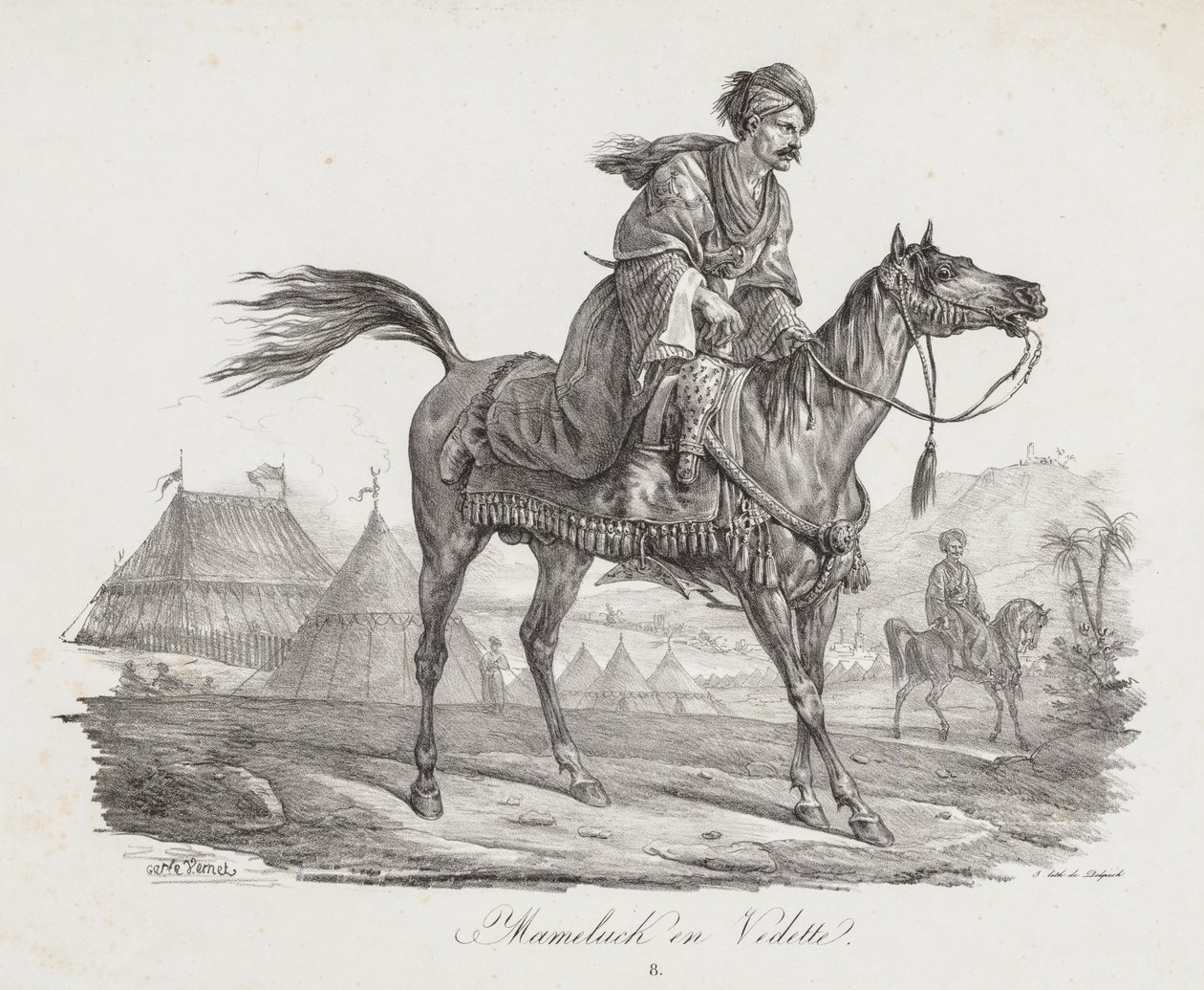 Grande Suíte de Cavalos: Mamelucke Montado, c. 1818 de Carle Vernet