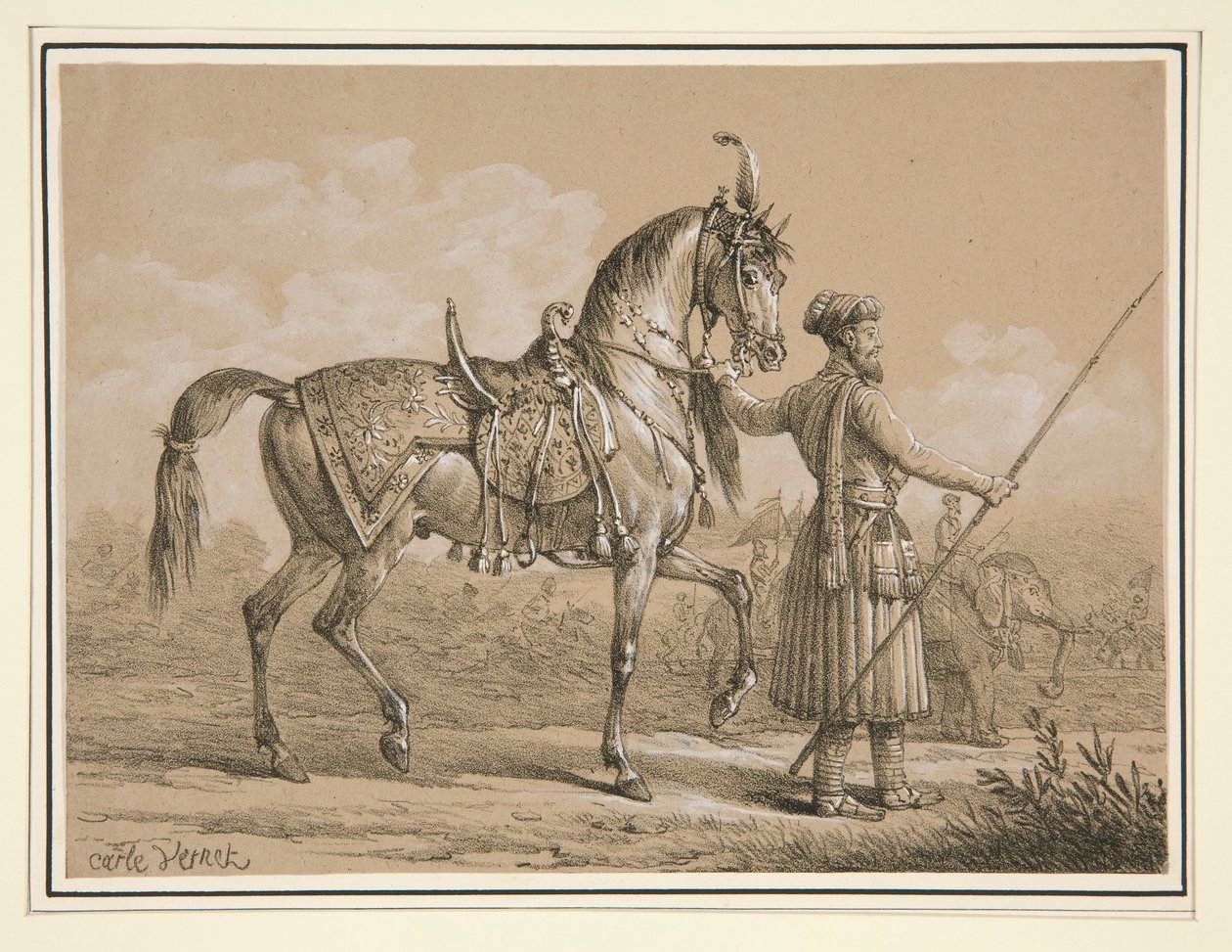 Mameluco e Cavalo Árabe de Carle Vernet