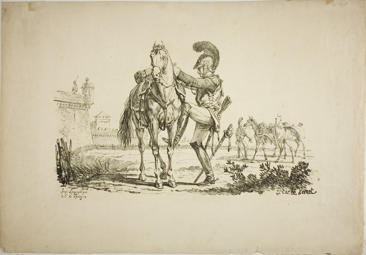 Fuzileiro montando um cavalo de Carle Vernet