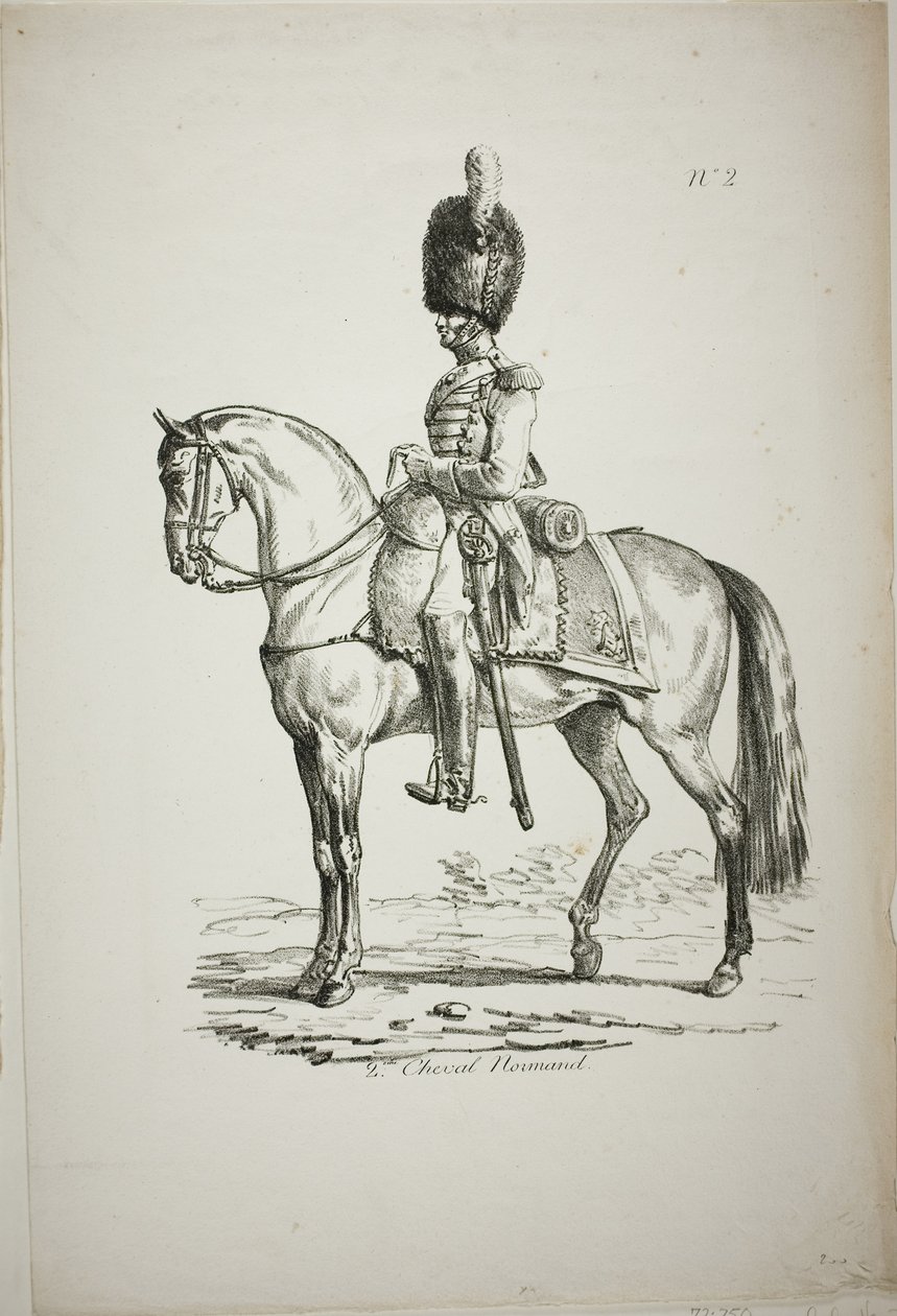 Guarda Real, Soldado Montado Norman e Cavalo, No. 2 de Carle Vernet