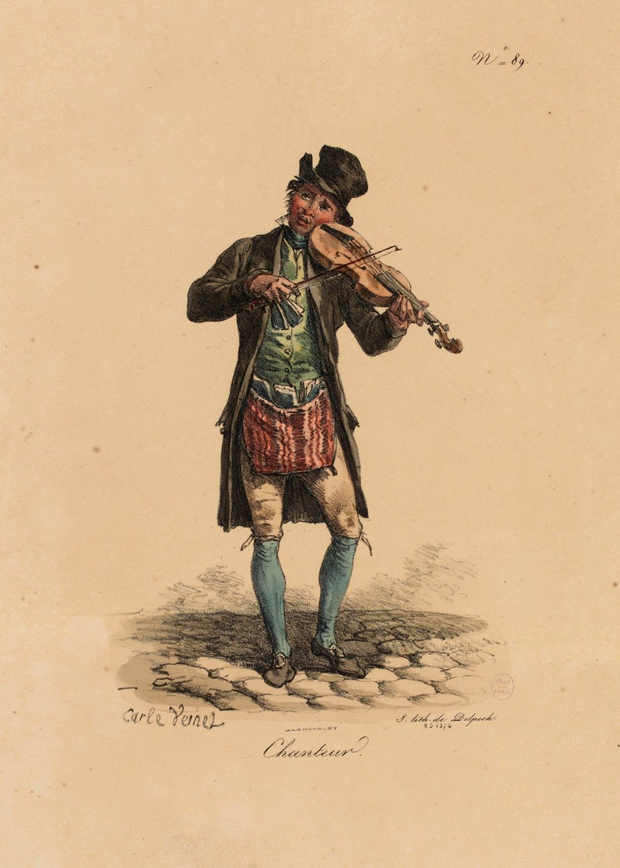 Cantor de rua de "Les Cris de Paris de Carle Vernet