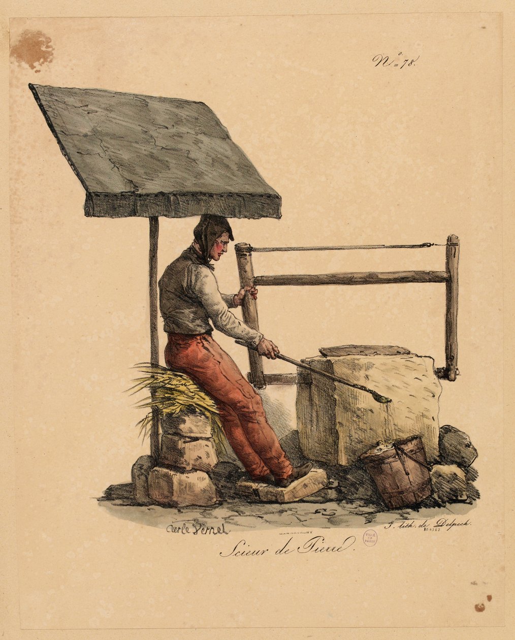 O cortador de pedra de "Les Cris de Paris de Carle Vernet