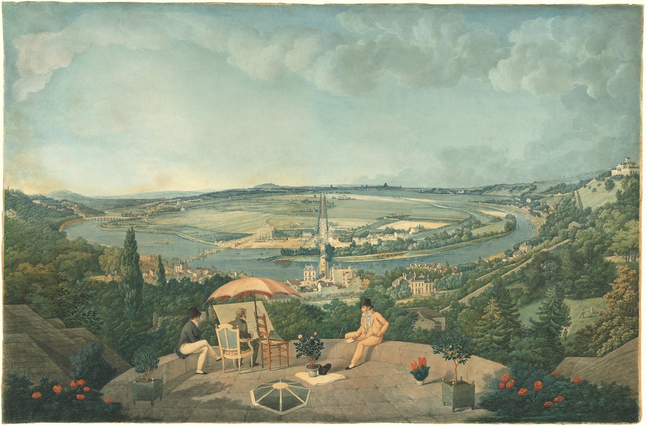 Vista de Paris do terraço do Pavillon de Brimborion de Carle Vernet