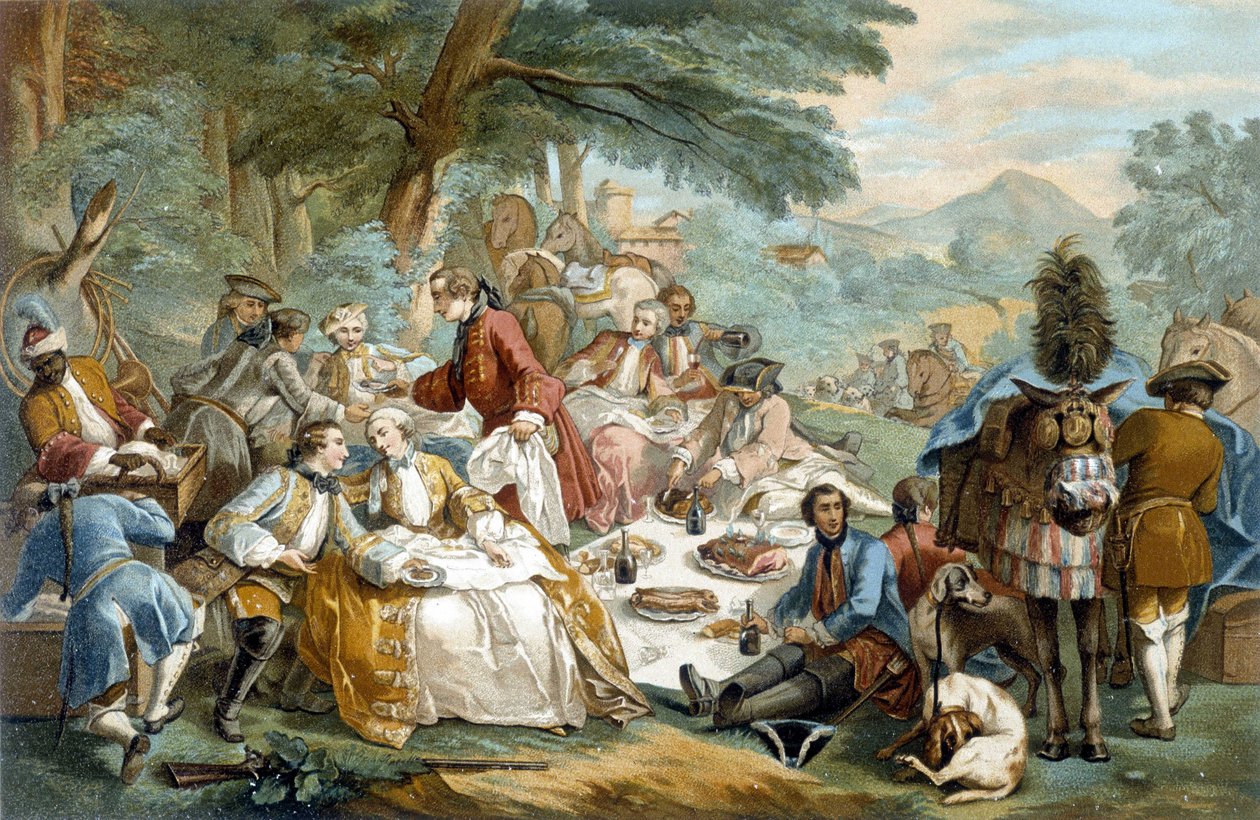 Almoço de caça - depois de Carle Van Loo de Carle van (after) Loo