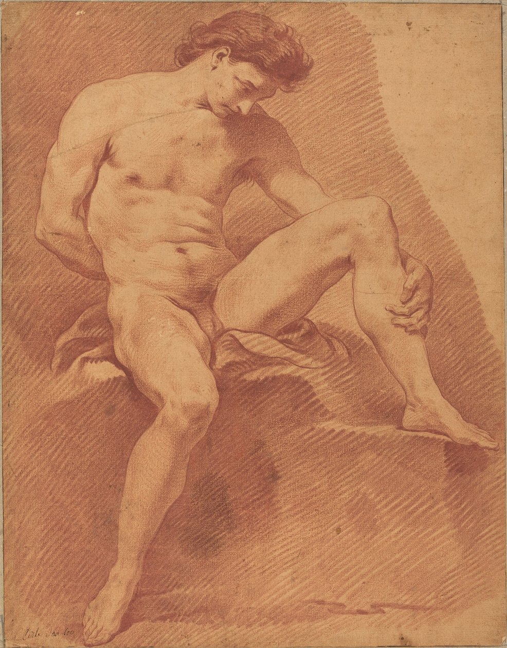 Um Nu Masculino Sentado de Carle van Loo