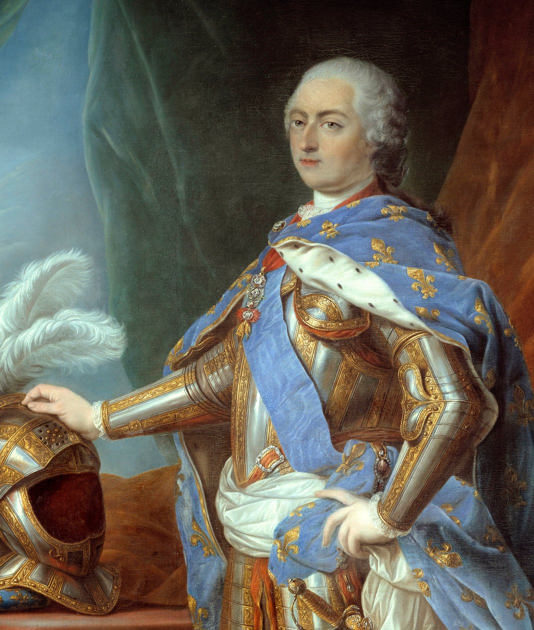 Detalhe de "Portrait en pied de Louis XV "(1710-1774). Pintura de Carle Van Loo (1705-1765) de Carle van Loo