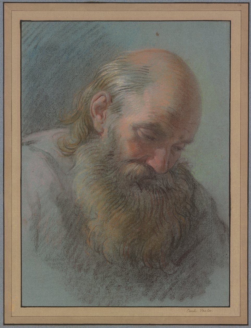 Cabeça de um velho barbudo de Carle van Loo