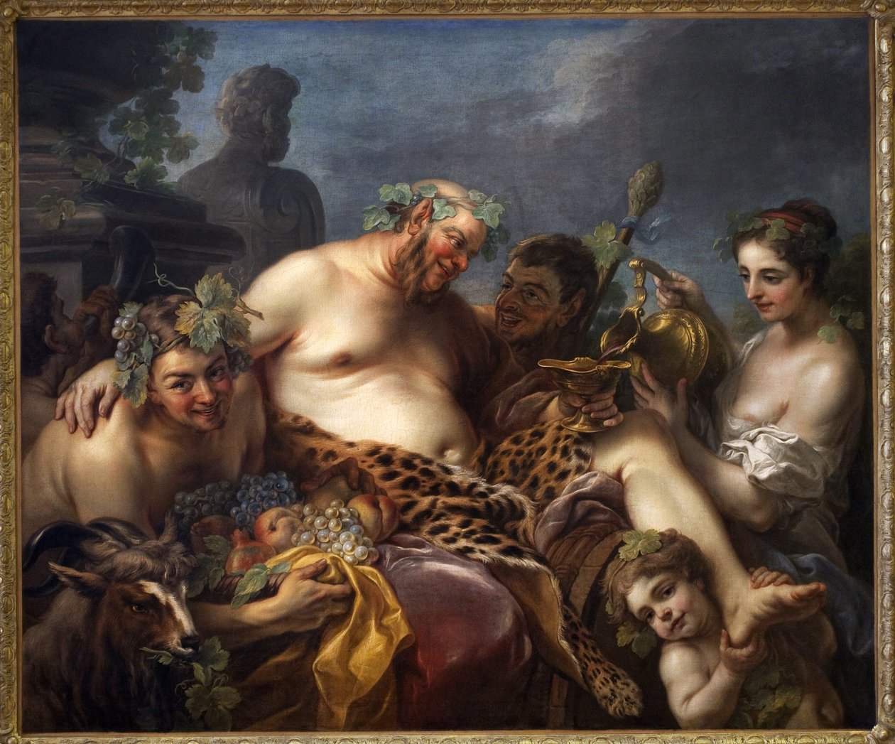 A Silene está bêbeda. Pintura por Carle Van Loo (1705-1765), Óleo Sobre Tela de Carle van Loo