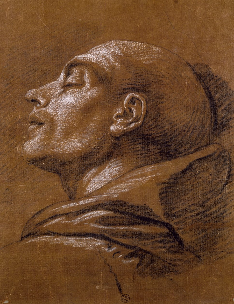 Estudo, por Carle van Loo (1705-1765), desenho sanguíneo de Carle van Loo