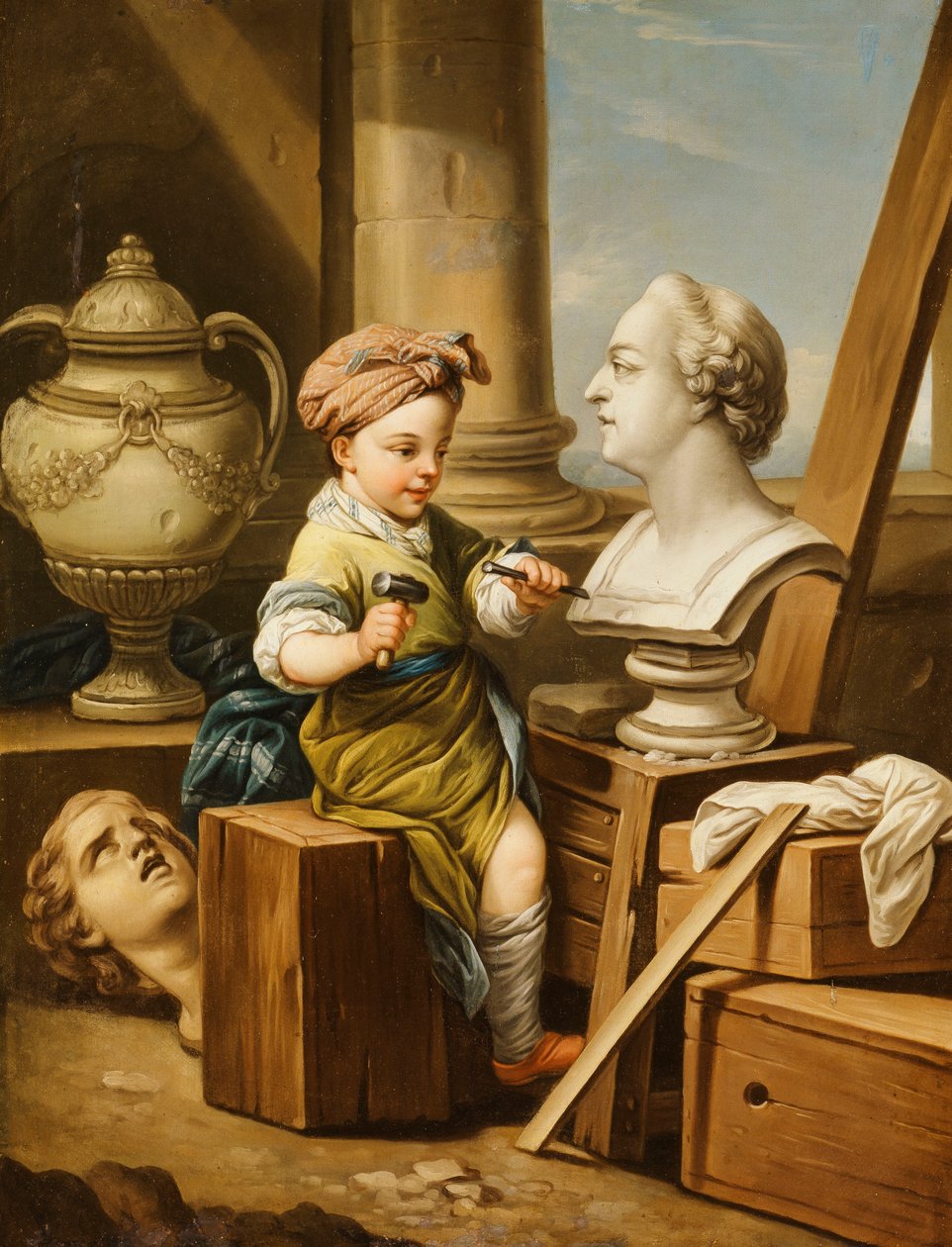 As Quatro Artes - Escultura, de Carle van Loo