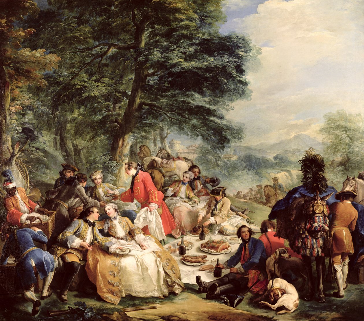 O almoço de caça, 1737 de Carle van Loo