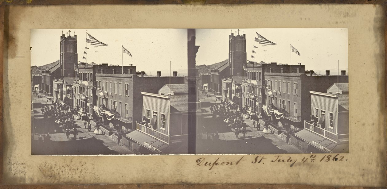 (Dupont Street, 4 de julho de 1862) de Carleton E. Watkins