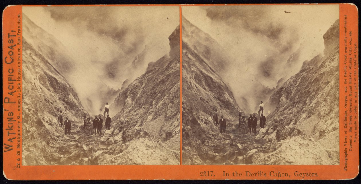 No Devils Canon, Geysers. de Carleton E. Watkins