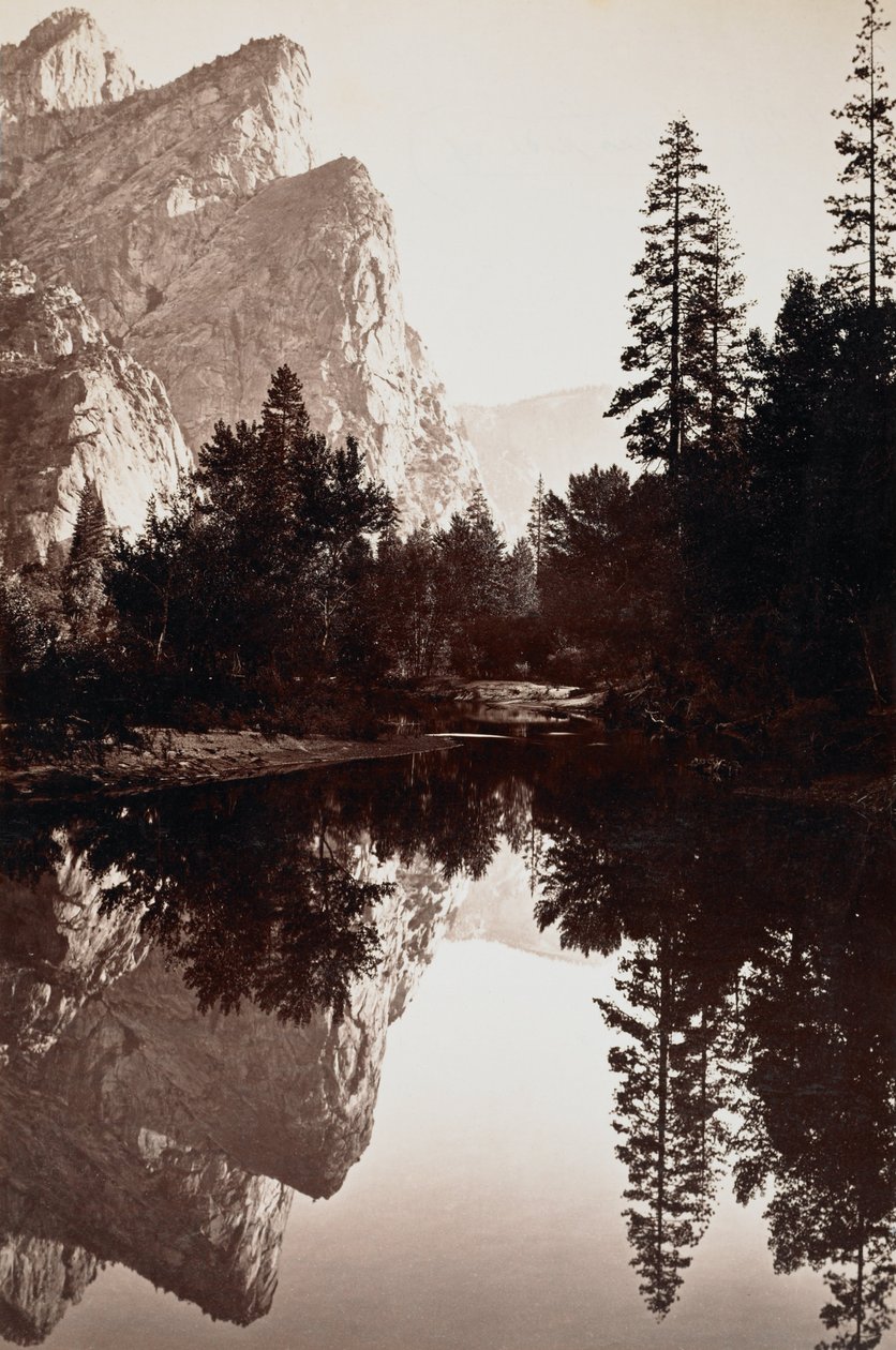 Três irmãos, yosemite, califórnia de Carleton E. Watkins
