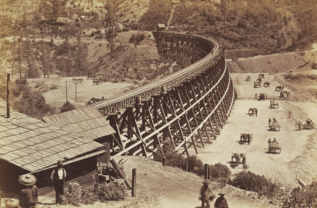 Trestle on Central Pacific Railroad de Carleton E. Watkins