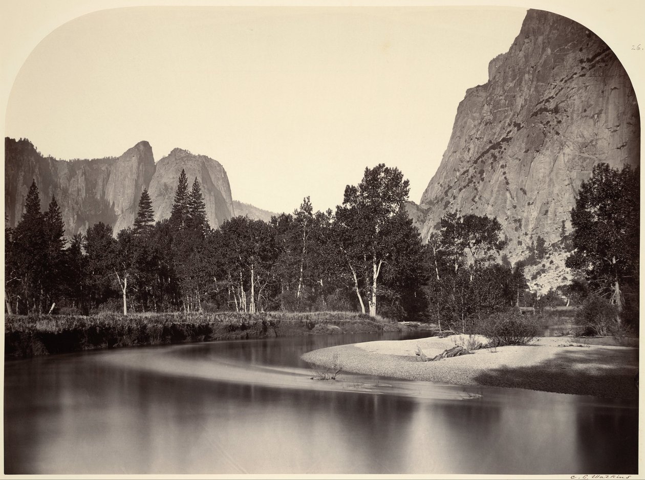 Vista, de, acampamento, bosque, yosemite de Carleton E. Watkins