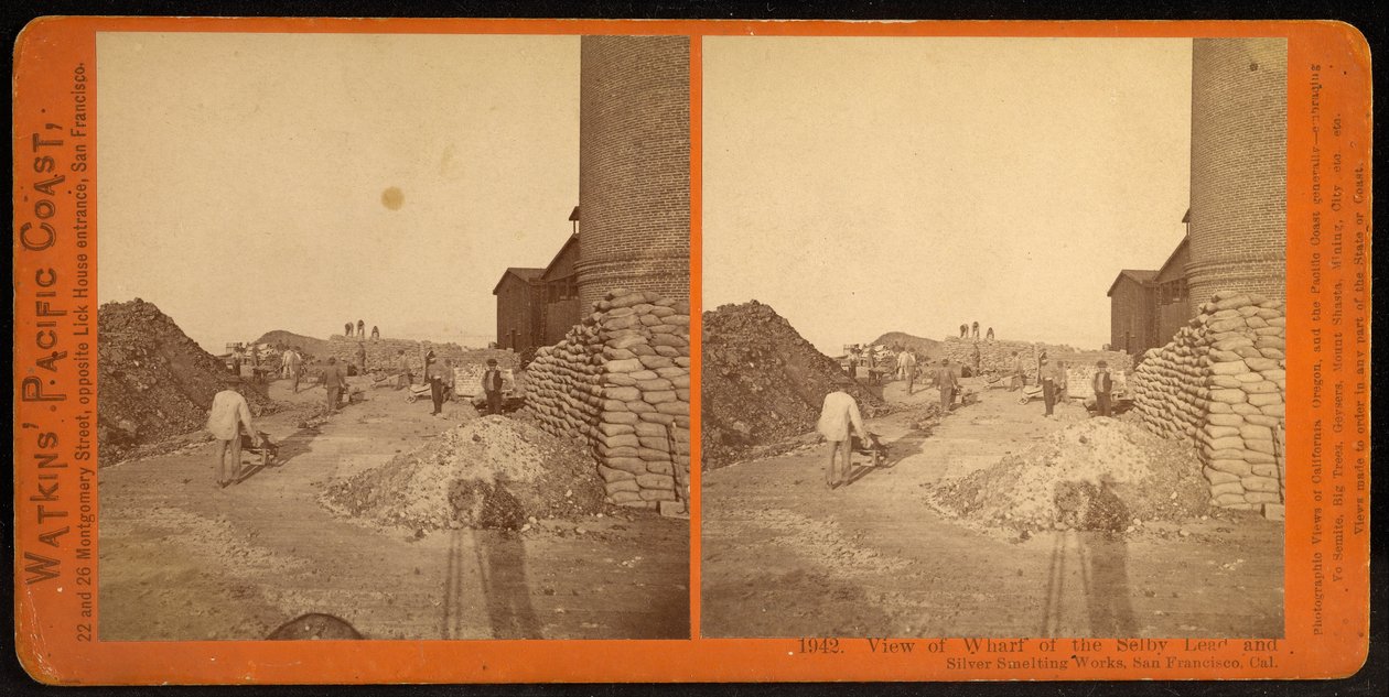 Vista do cais de Selby Lead e Silver Smelting Works, São Francisco, Cal. de Carleton E. Watkins