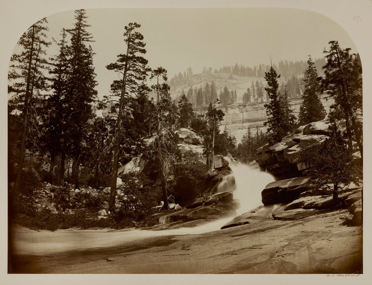 Cascata, Cascatas do Nevada, Yosemite, Califórnia de Carleton E. Watkins