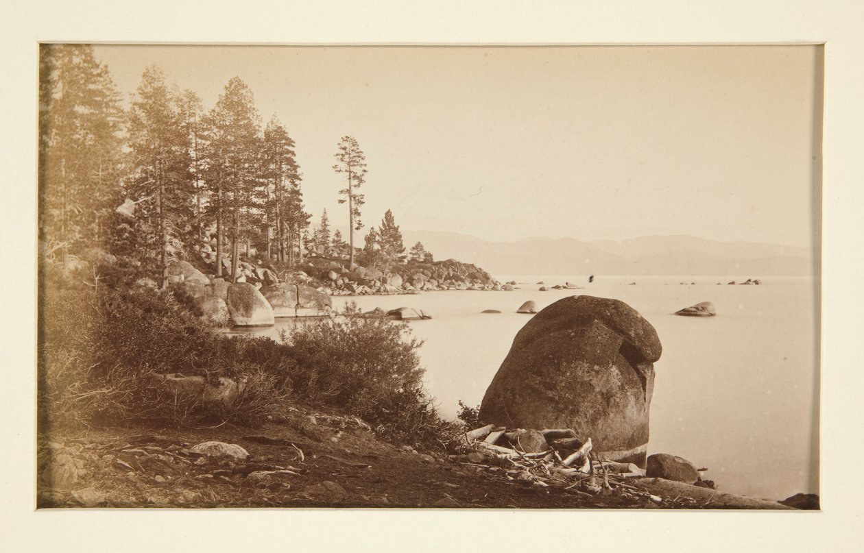 Quatro cenas de estrada de ferro e quatro vistas de Lake Tahoe: Lake Tahoe de Artist Point de Carleton E. Watkins